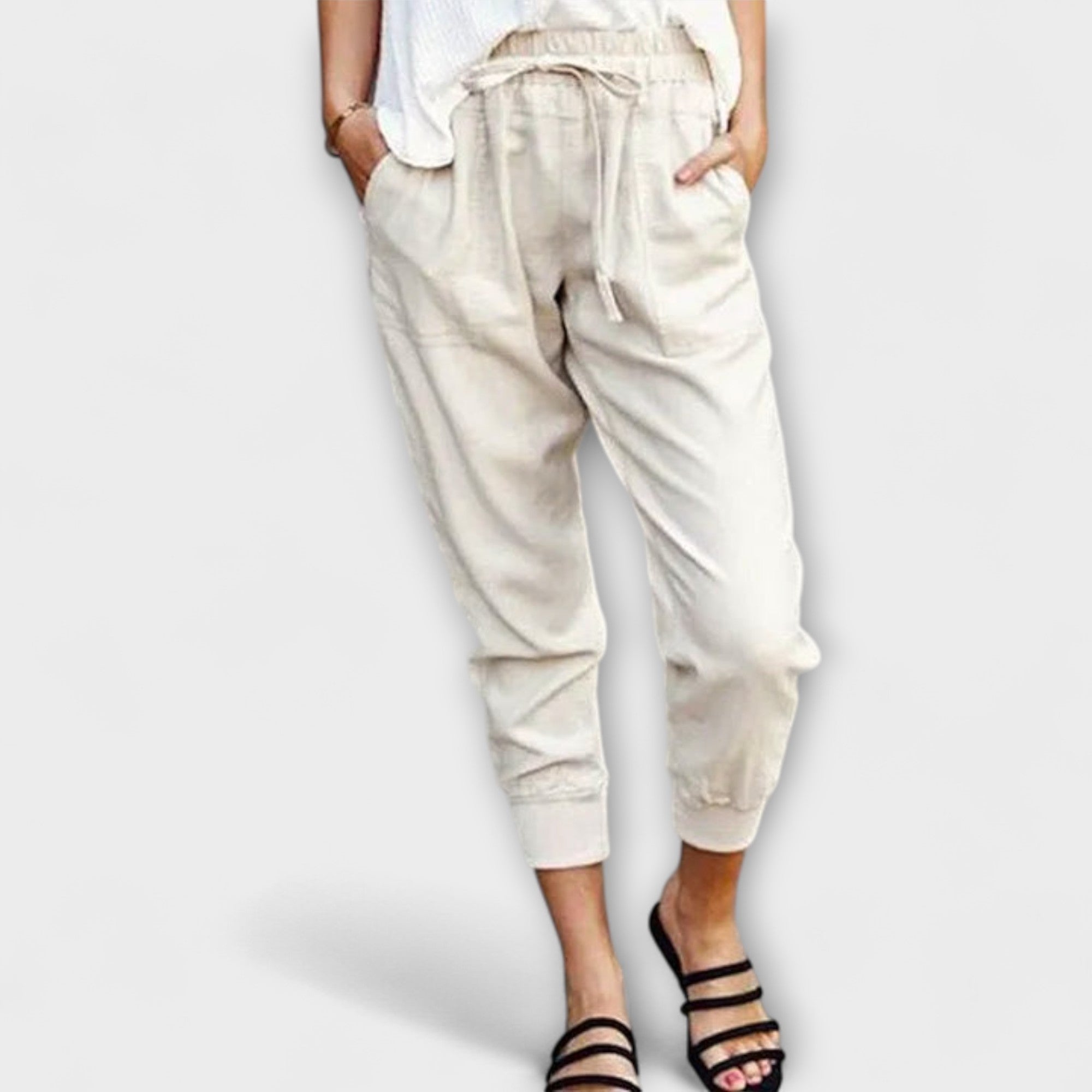 Blaire – Pantalones ligeros de lino con mezcla de algodón